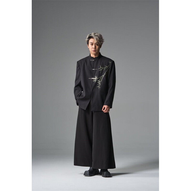 W9277-P63网图现货春季新款新中式立领西服结婚垫肩风外套,男装西服,星座1608-2