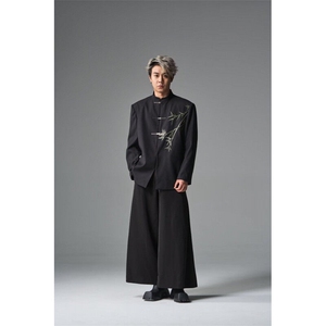 W9277-P63 网图现货 春季新款新中式立领西服结婚垫肩风外套图片