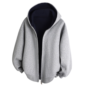 抖音得物高品质二开 25秋冬美式重磅宽松结构双面连帽卫衣外套W68图片