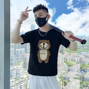 圆领熊熊短袖男夏季薄款新款内搭夏季打底衫 T192图片