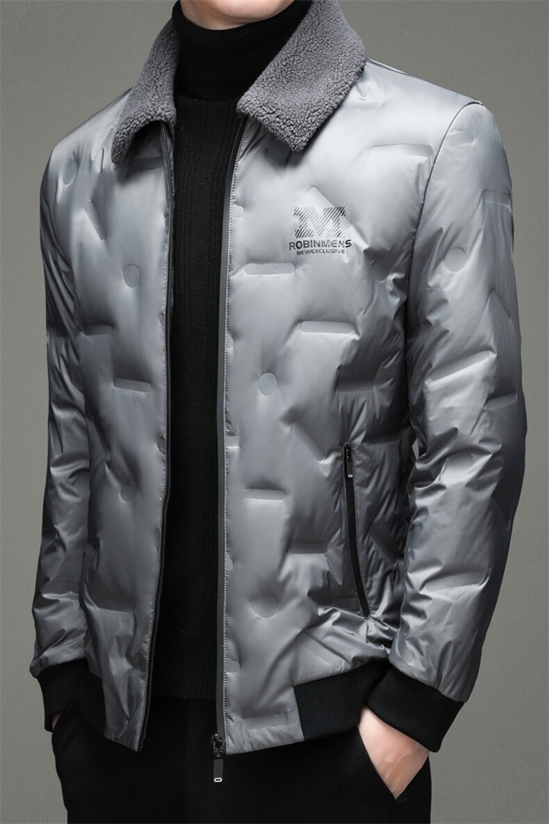 羽绒服可卸羊毛毛领中年男翻领羽绒服防寒纯色羽绒男ZL99667-P225,男装羽绒服,电商B212（原钱塘6029）