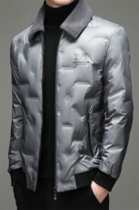 羽绒服可卸羊毛毛领中年男翻领羽绒服防寒纯色羽绒男ZL99667-P225，男装羽绒服，电商B212（原钱塘6029）