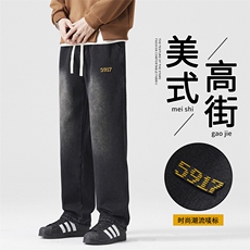 A178C01特P38限价58秋冬季新款美式休闲牛仔裤直筒宽松，男装牛仔裤，电商A178