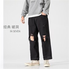 XZ103A-k706-P48-限价78砖墙日系大码破洞牛仔肥仔，男装牛仔裤，星座103A