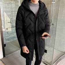 冬季羽绒服男士中长款连帽外套潮流韩版加厚大衣DS275T，男装羽绒服，电商A102