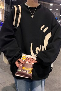 秋季新款潮牌字母印花连帽卫男休闲衣宽松套头衫22310-52控88图片