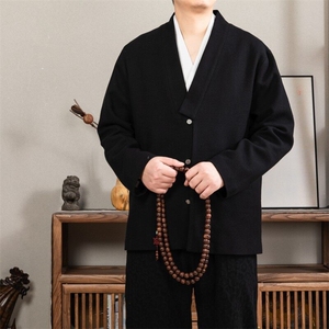 春夏新款风男装棉麻男士汉服外套H108P90图片