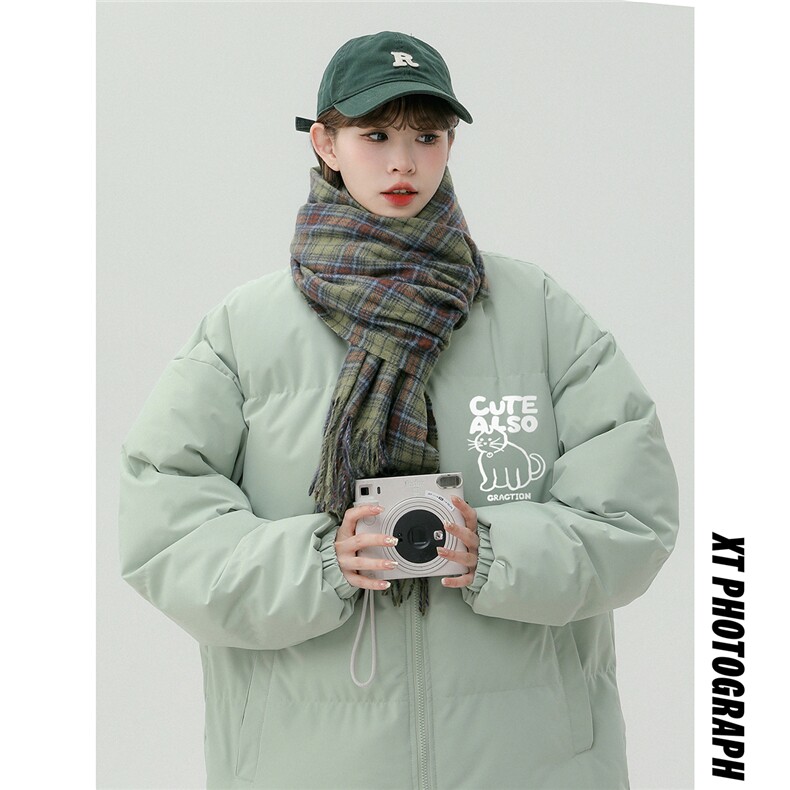 中性风款冬季时尚百搭宽松字母印花棉服外套MY2081特批65控98,男装棉衣,A247A