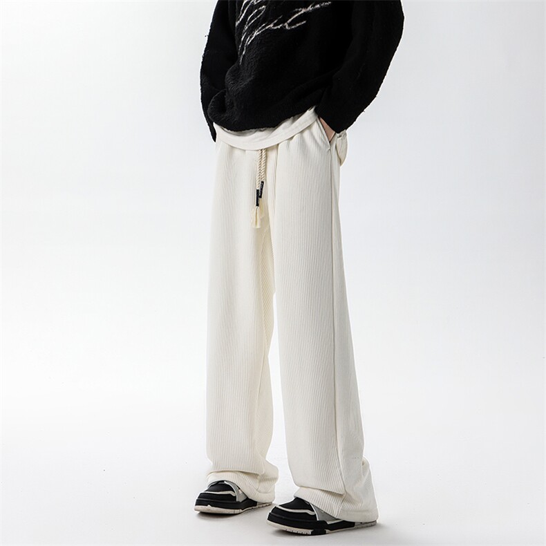 直筒休闲裤M~8XL大码肌理感美式运动阔腿裤裤子KZ1903/P50加绒60，男装卫衣，电商B238