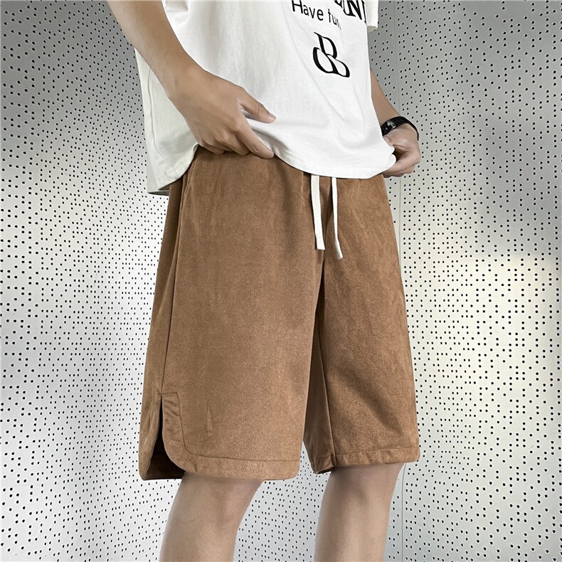K104-P32夏季宽松型鹿皮绒纯色五分裤,男装休闲裤,星座1501-1