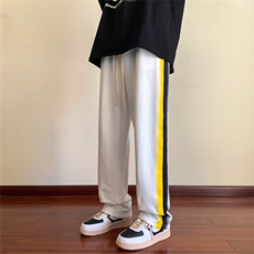 2026春季宽松直筒卫裤侧面喷胶印花学生运动裤XZ211-1-K2302-P55，男装休闲裤，星座211-1