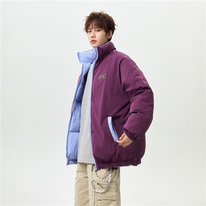 XZ-230-1MY700男模无影墙轻奢格子刺绣双面穿休闲面包服P118控158