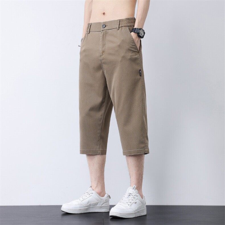 627-P39主推M-5XL大码宽松山本裤冰丝裤男薄七分裤褶皱慵懒凉短裤,男装休闲裤,星座224-1