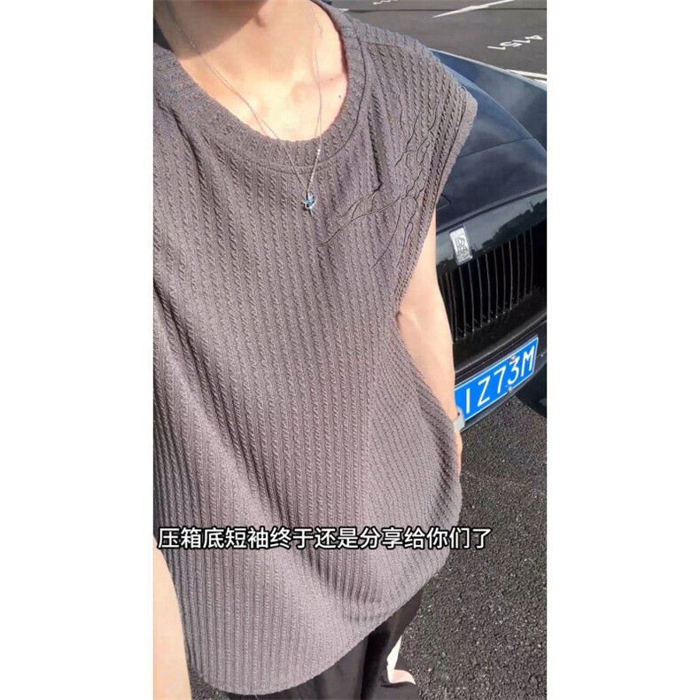 XZ809A/FFF02/特P24/控48美式V领坎肩万针绣花背心T恤,男装背心/马甲,星座809A(原222-1)