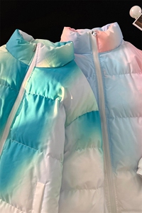 特批50无差价冬款扎染渐变棉服男士加厚保暖大码立领情侣棉衣M08图片