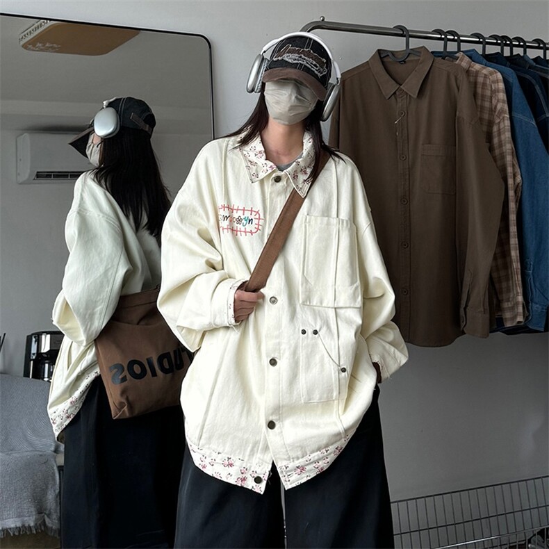 秋男女夹克中性风工装外套字母鲜花刺绣涂鸦休闲夹克上衣JK95P65,男装夹克,星座1013-1