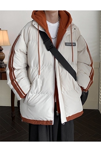 棉服男冬季新款港风宽松假两件连帽棉衣MF8587-特P78图片