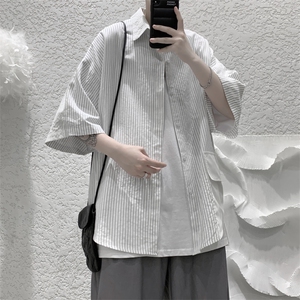 特P30控58  港风男宽松版撞色大口袋短袖衬衫CS2101图片