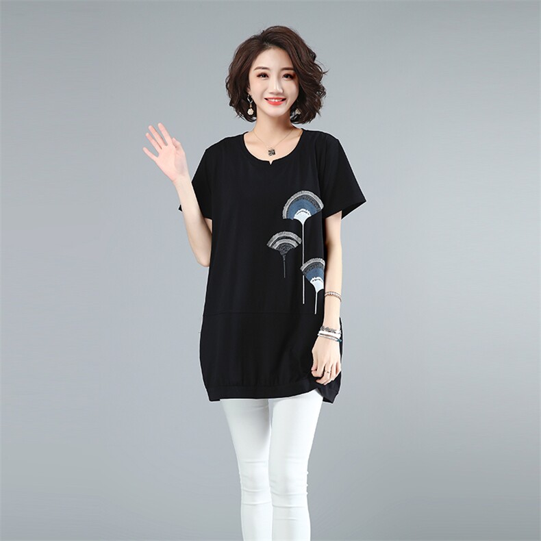 2021夏款大码女装印花绣花上衣216款，女装大码女装，秋牧寒烟