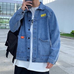 2021新款痞帅宽松牛仔夹克衫男潮牌学生外套韩版上衣服 W1069-P50图片