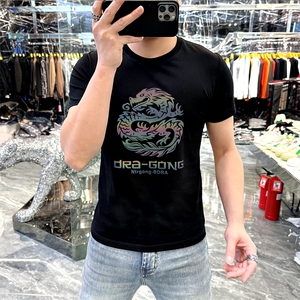 新款高端精品欧货夏季男T恤短袖潮流抖音A227B-A-733龙-P43图片