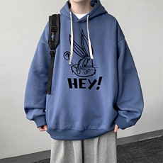 WY2179-P35加绒款-P40纯棉连帽卫衣男大码运动帽衫宽松薄外套男，男装卫衣，电商A040