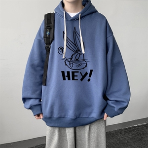 WY2179-P35 加绒款-P40 纯棉连帽卫衣男大码运动帽衫宽松薄外套男图片