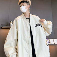 2024新款美式复古字母刺绣棒球服开衫夹克圆领男现货W8378-P48，男装夹克，星座512-4
