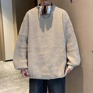 男毛衣水洗毛新款秋冬季潮牌圆领上衣针织打底衫图片