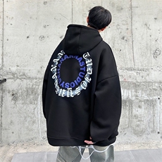 抖音供货、加绒360克现货字母印花连帽卫衣宽松D223A-WY2243-P50，男装卫衣，电商019-1
