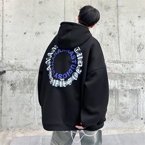 抖音供货、加绒360克现货字母印花连帽卫衣宽松 D223A-WY2243-P50图片