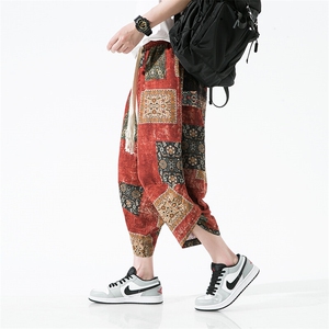2025 新中式 汉服棉麻 风 民族风 碎花沙滩裤 A057-K366-P40图片