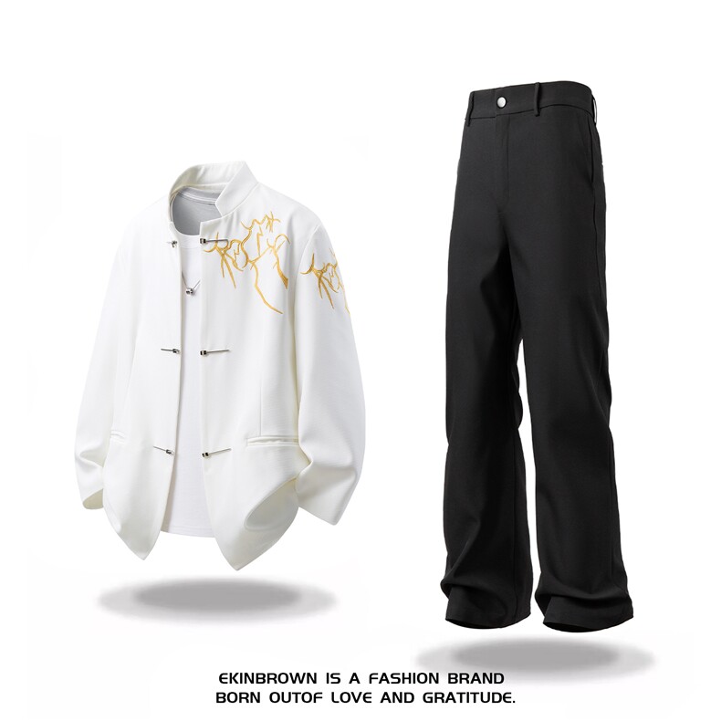 西服立体绣95%绦纶5%氨纶M-5XL大码XF78058P90控139西裤78151P45，男装西服，星座227-7