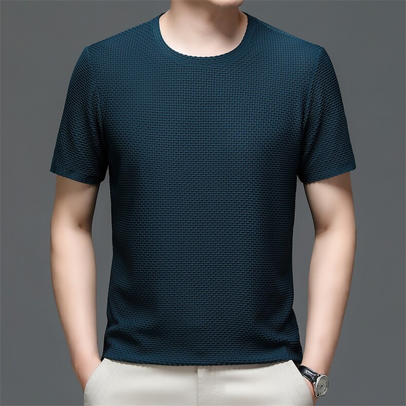 弹力短袖T恤男圆领上衣夏季中青年男士休闲百搭半袖体恤衫图片