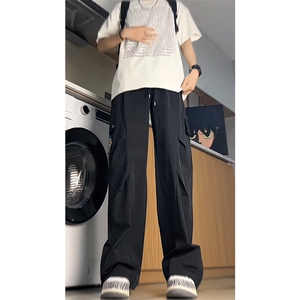 冰丝薄款冲锋工装裤男高个子加长直筒阔腿伞兵裤190cm115KZ053P50图片