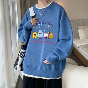 假两件毛衣男大码加绒针织衫男毛线衣M80355-P55 加绒P70图片
