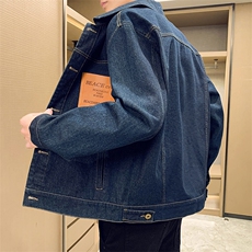 秋季2023轻熟抖音小伙薄款牛仔拼色夹克店主风A236-JK3035-P130，男装夹克，电商A236