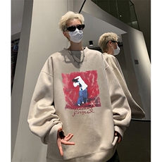 抖音得物供货提供视频秋冬重磅美式麂皮绒圆领卫衣JY343，男装卫衣，电商A486