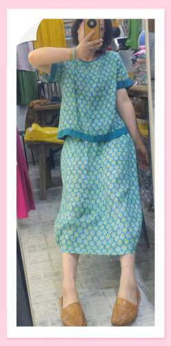 现货一高品质麻料复古风格，女装，蓝院