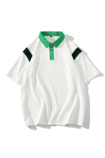 夏装学生简约百搭T恤半袖男女拼接纯色翻领Polo衫629-P35控价58，男装Polo衫，电商A441