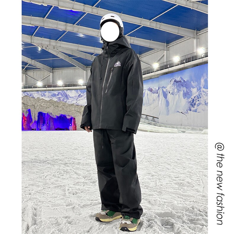 冬新大码宽松防水滑雪服套装中性两件套情侣款保暖外套TZ027-P240，男装休闲套装，电商A001-1