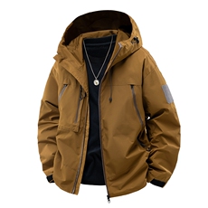 中性风工装冲锋衣男高品纯色宽松夹克外套DSA157B-J91-P60，男装夹克，电商A157B