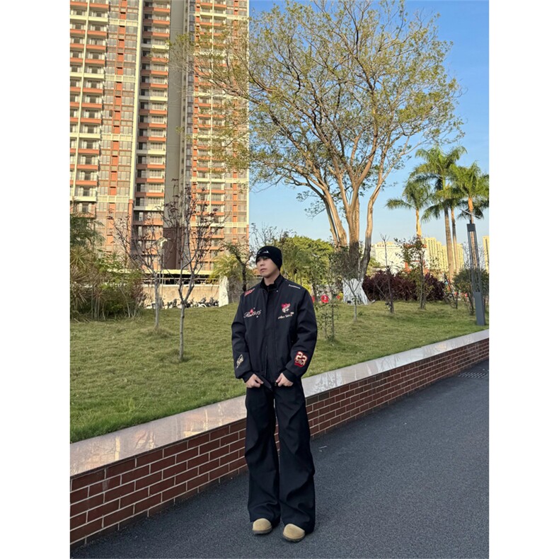帽子可拆美式复古刺绣徽章座山雕棉衣外套男女加厚夹克A1247-P80,男装夹克,星座1505