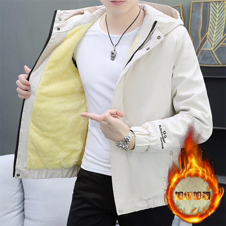 秋冬季外套男士韩版潮流青少年刺绣帅气加绒加厚连帽夹克百搭上，男装夹克，星座1206（原A206）