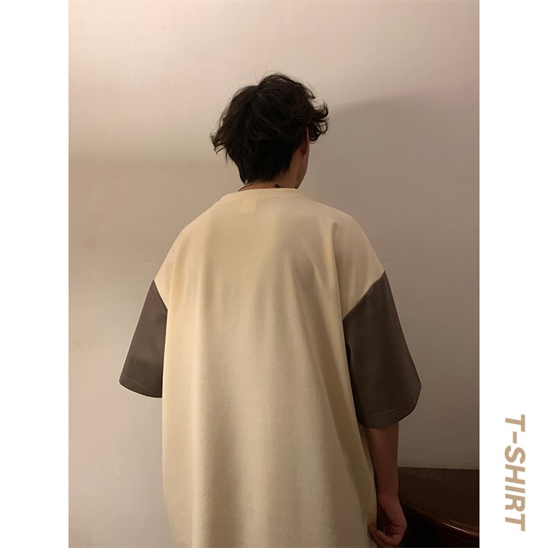 冰氧仿棉短袖港风暖光夏季休闲百搭字母印花男上衣TC3151-P24控48,男装T恤,星座717