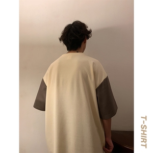 冰氧仿棉短袖港风暖光夏季休闲百搭字母印花男上衣TC3151-P24控48图片