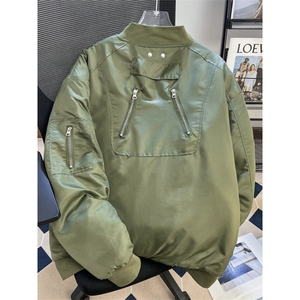 1506-1/MS61021/P84复古加厚解析多拉链工装棉衣男款冬季高级棒球图片