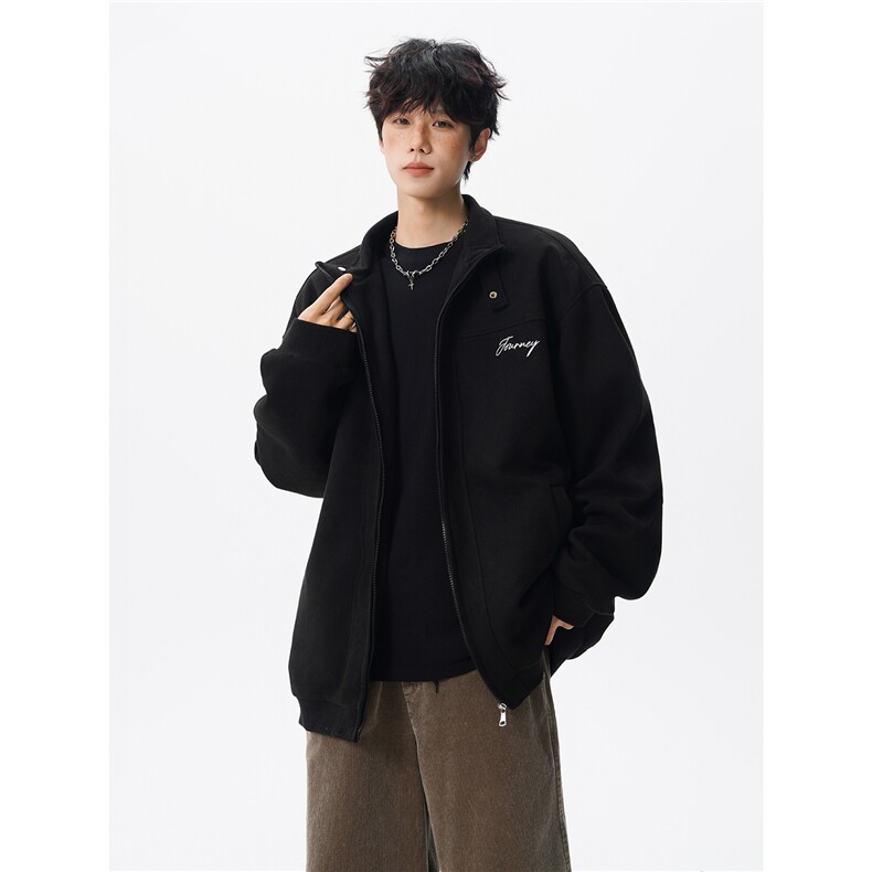 复古麂皮绒立领外套男女潮牌大码春秋飞行夹克美式外套JK5210/P80,男装夹克,电商B238