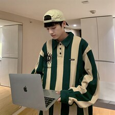 WY38-P36条纹拼色Polo杉，男装卫衣，星座1501-1
