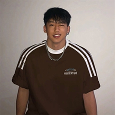 夏季美式高街重磅纯棉三条杠织带撞色男女短袖T恤ZD551-特P30，男装T恤，电商A486